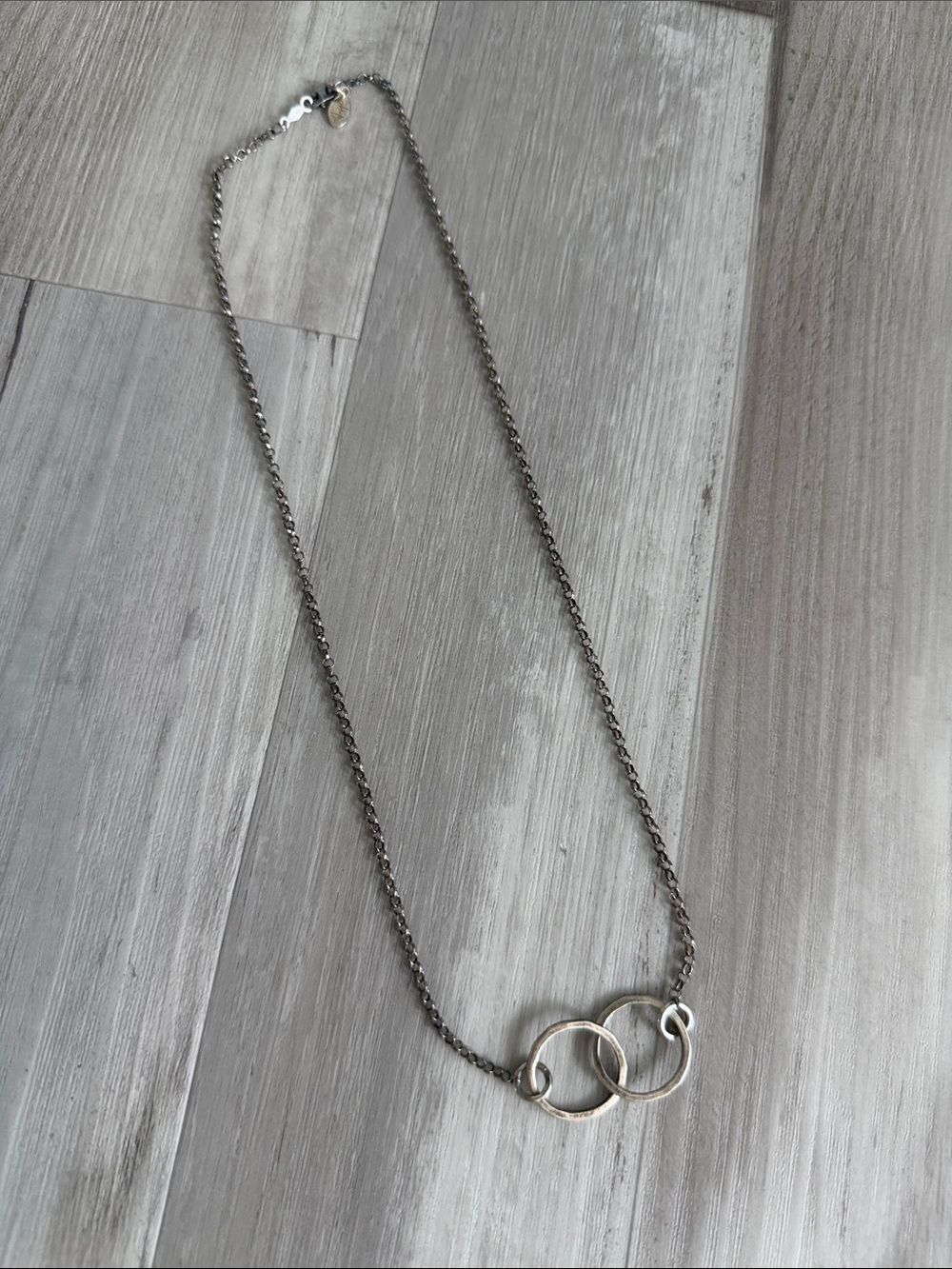 Interlocking Circle Pendant Necklace - Stearling Silver